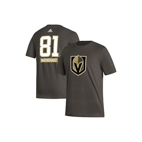 Adidas Mens Jonathan Marchessault Gray Vegas Golden Knights Fresh Name and Number T-shirt