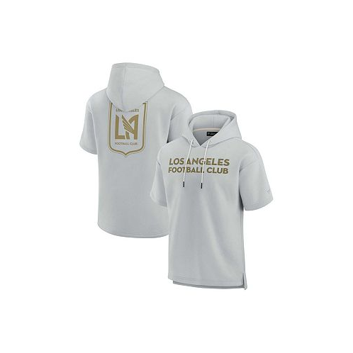 Fanatics Signature Mens and Womens Gray LAFC Super Soft Fleece Short Sleeve Pullover Hoodie