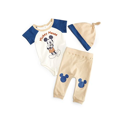 Disney Baby Boys Mickey Mouse Bodysuit Pants & Hat 3 Piece Set