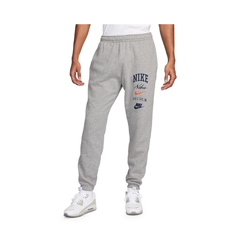 Nike Mens Club Fleece Stacked Logo-Print Cuffed Pants