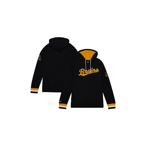 Mitchell & Ness Mens Black Boston Bruins 100th Anniversary Legendary Raglan Pullover Hoodie