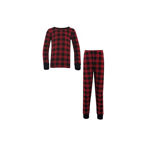 Hudson Baby Touched by Nature Baby Boys Baby Unisex Organic Cotton Tight-Fit Pajama Set Buffalo Plaid