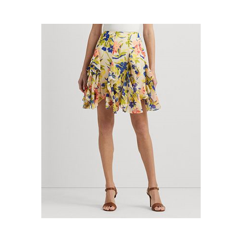 POLO Ralph Lauren Womens Ruffled Floral Miniskirt