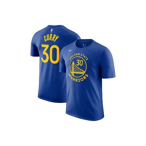 Nike Mens Stephen Curry Royal Golden State Warriors Icon 2022/23 Name and Number T-shirt