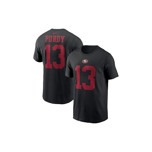 Nike Mens Brock Purdy Black San Francisco 49ers Player Name and Number T-shirt