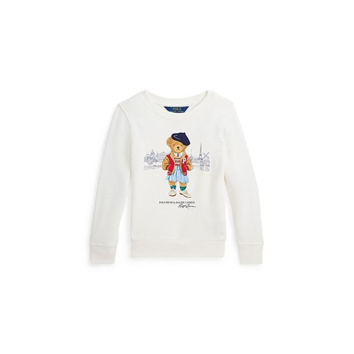 Polo Ralph Lauren Toddler and Little Girls Polo Bear Paris Terry Crewneck Sweatshirt