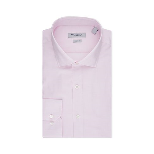 Perry Ellis Mens Modern-Fit Lux Twill Solid Dress Shirt