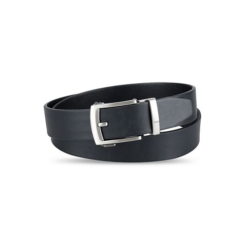 Exact Fit Mens Faux-Leather Track Lock Belt