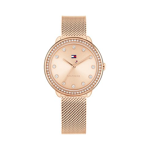 Tommy Hilfiger Womens Quartz Rose Gold-Tone Stainless Steel Mesh Watch 32mm