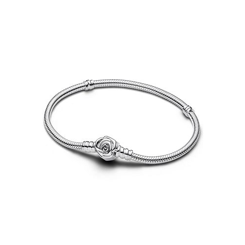 Pandora Rose Bloom Clasp Snake Chain Bracelet in Sterling Silver