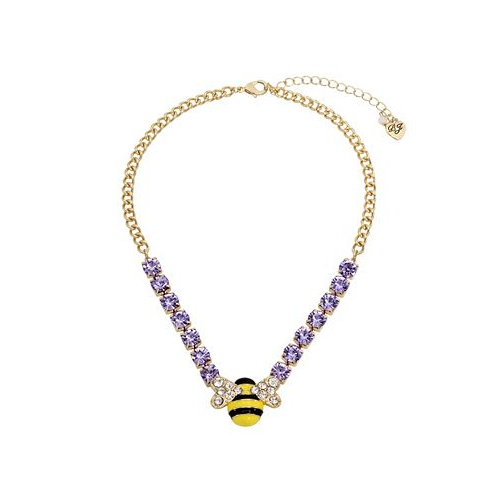 Betsey Johnson Faux Stone Bee Pendant Necklace