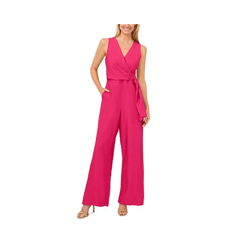 CeCe Womens Surplice V-Neck Side Tie Sleeveless Jumpsuit