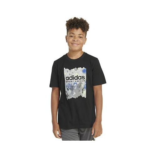 Adidas Big Boys Short-Sleeve Cotton Wash Fill Logo Graphic T-Shirt