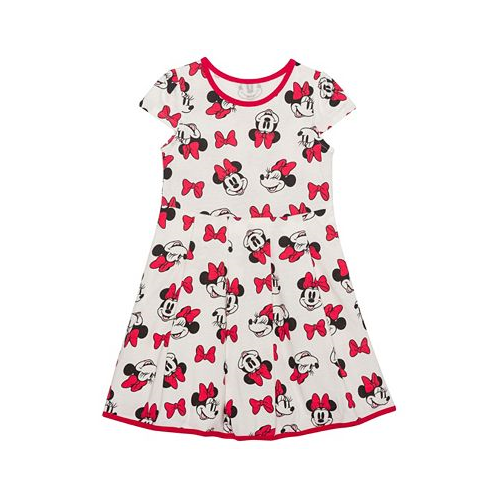 Disney Little Girls Happy Minnie Bow Short Sleeve Dress