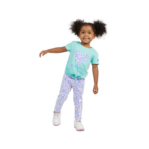 Champion Toddler & Little Girls Logo Graphic T-Shirt & Printed Leggings 2 Piece Set