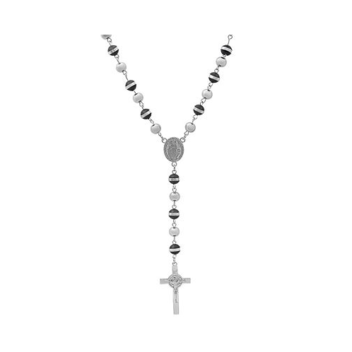 STEELTIME Mens Stainless Steel Prayer Rosary 28 Lariat Necklace