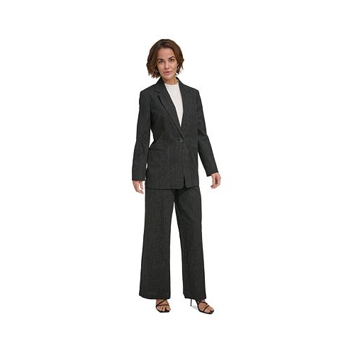 DKNY Womens Long-Sleeve Single-Button Blazer