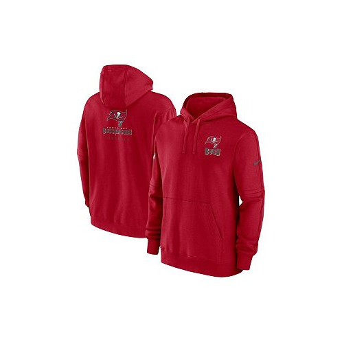 Nike Mens Red Tampa Bay Buccaneers Sideline Club Fleece Pullover Hoodie