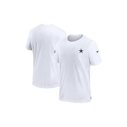 Nike Mens White Dallas Cowboys Sideline Coach Performance T-shirt