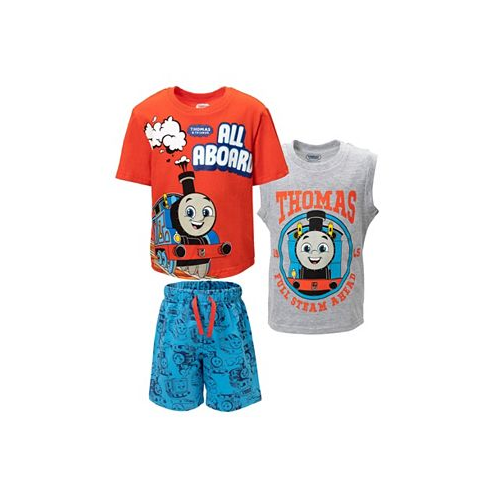 Thomas & Friends Tank Engine Boys 3 Piece Outfit Set: T-Shirt Tank Top Shorts - Toddler|Child