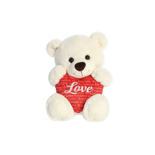 Aurora Medium Universal Love Bear Valentine Heartwarming Plush Toy Ivory 11