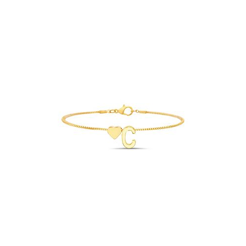Kensie Gold-Tone Letter Initial and Heart Bracelet