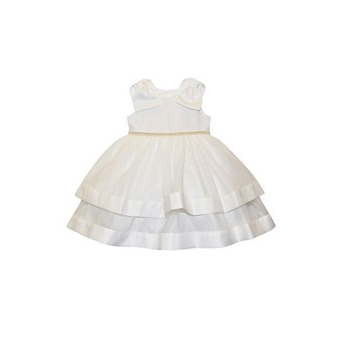 Blueberi Boulevard Baby Girls Bow-Top Jewel Waist Border Trim Dress