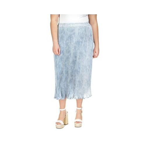 Michael Kors Plus Size Petal-Print Pleated Midi Skirt