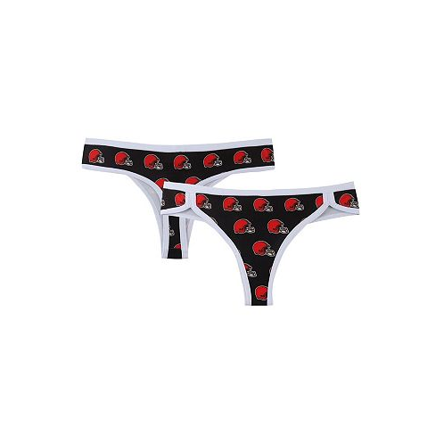 Concepts Sport Womens Brown Cleveland Browns Gauge Allover Print Knit Thong
