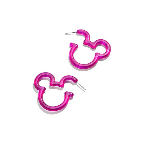 Baublebar Womens Mickey Mouse Pink Essential Hoop Earrings