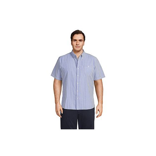 Lands End Mens Big and Tall Traditional Fit Short Sleeve Seersucker Shirt