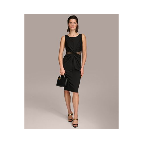Donna Karan Womens Embellished Twist-Front Sheath Dress