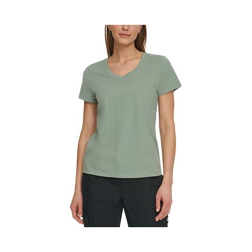 DKNY Womens V-Neck Short-Sleeve T-Shirt