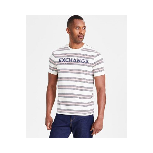 A|X Armani Exchange Mens Stripe Logo Graphic T-Shirt