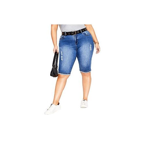 CITY CHIC Plus Size Knee Turn Up Short