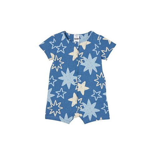 COTTON ON Baby Boys and Baby Girls The Billie Short Sleeve Zip Romper