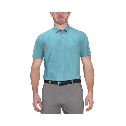 PGA TOUR Mens Short-Sleeve Geo Jacquard Performance Polo Shirt