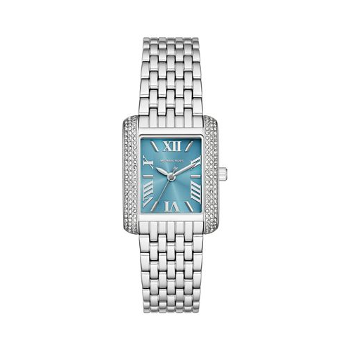 Michael Kors Womens Emery Three-Hand Silver-Tone Stainless Steel Watch 27mm x 33mm