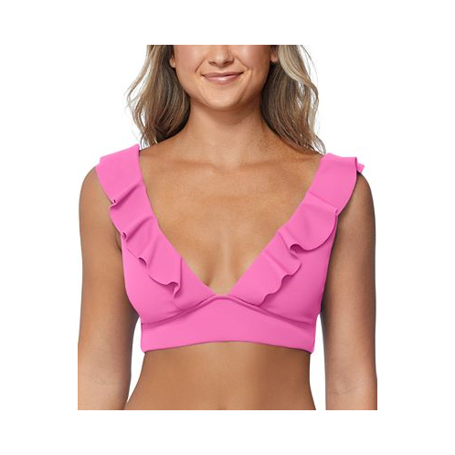 Raisins Juniors Canne Ruffle-Trim V-Neck Bikini Top