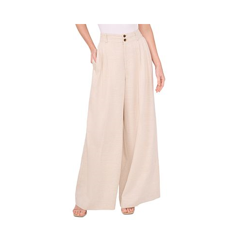 CeCe Womens Pleated High-Rise Wide-Leg Pants