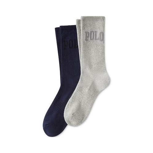 Polo Ralph Lauren Mens 2-Pk. Tonal Logo Crew Socks