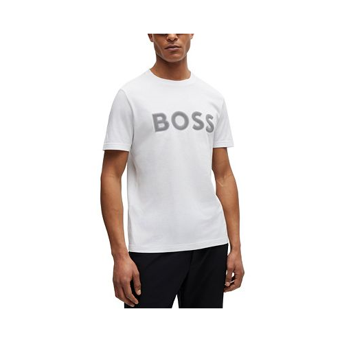 Hugo Boss Mens Mesh Logo Regular-Fit T-Shirt
