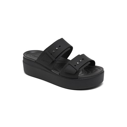 Crocs Womens Brooklyn Low Wedge Sandals from Finish Line