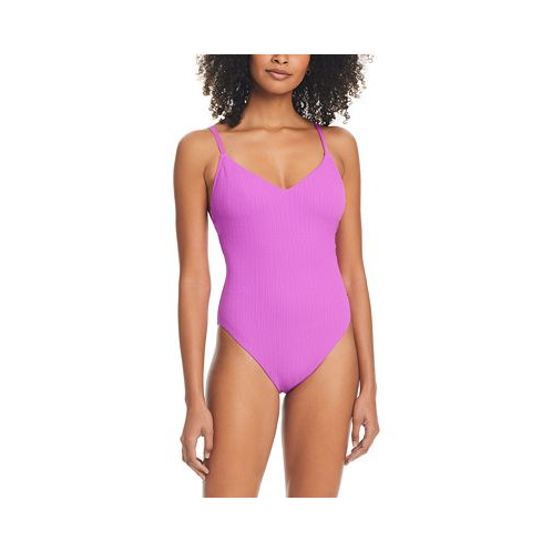 Sanctuary Womens Strappy-Back High-Leg One-Piece Swimsuit