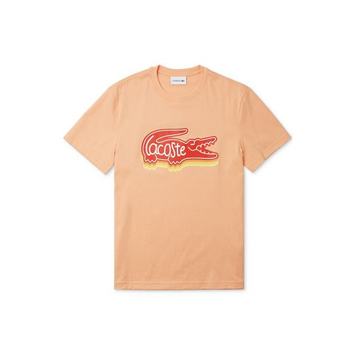 Lacoste Mens Short Sleeve Crewneck Logo Graphic T-Shirt