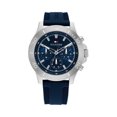 Tommy Hilfiger Mens Navy Blue Silicone Watch 46mm