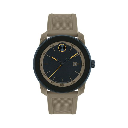 Movado Mens Swiss Bold TR90 Gray Silicone Strap Watch 42mm