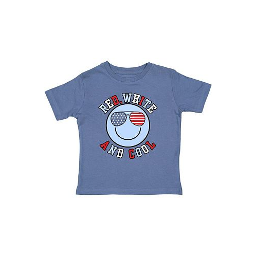 Sweet Wink Little and Big Boys Red White and Cool Patriotic Smiley Short Sleeve T-Shirt