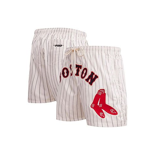 Pro Standard Mens Cream Boston Red Sox Pinstripe Retro Classic Woven Shorts