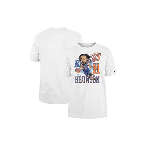 New Era Mens Jalen Brunson White New York Knicks Caricature Player T-Shirt